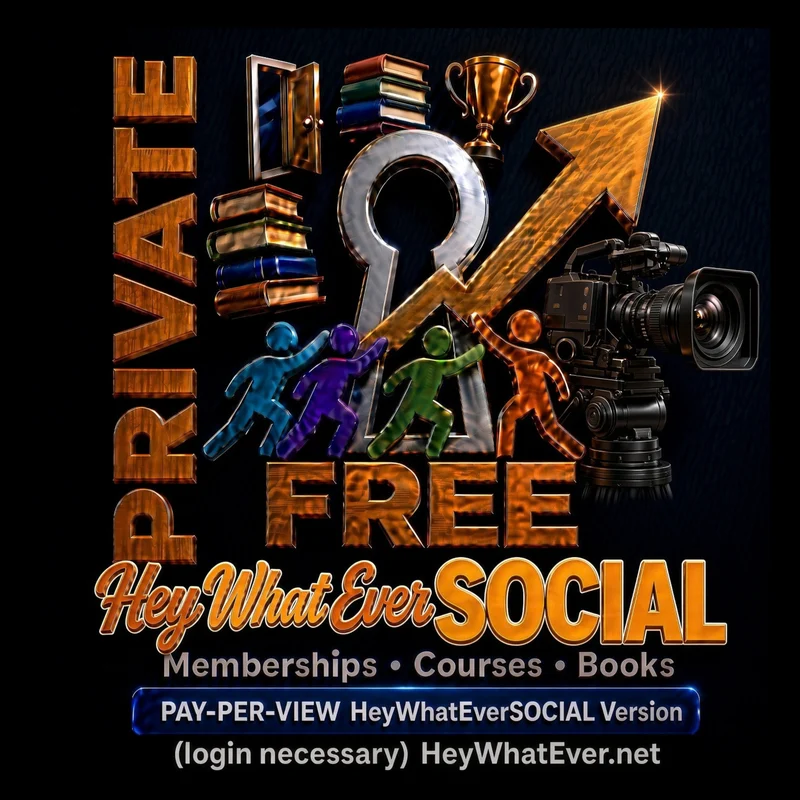 HeyWhatEverSOCIAL PRIVATE logo: (login necessary) HeyWhatEver.net